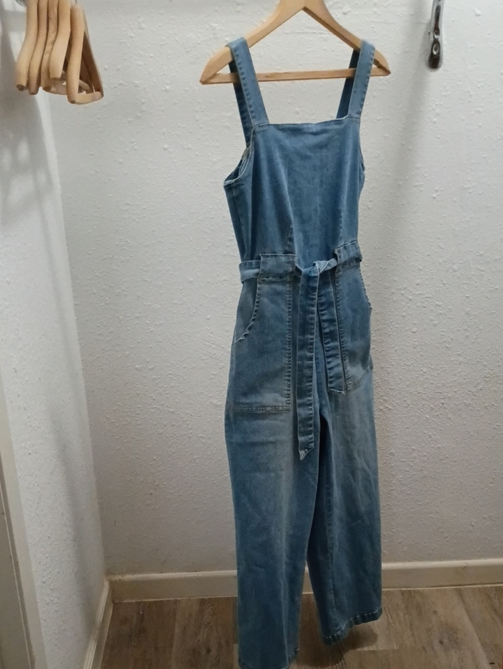 Copper Key Light Blue Denim Wide-Leg Overalls